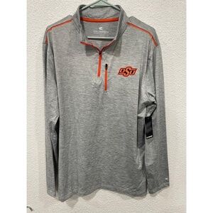 NWT Colosseum Oklahoma State Cowboys OSU Mens 1/4 Zip Pullover Gray Large